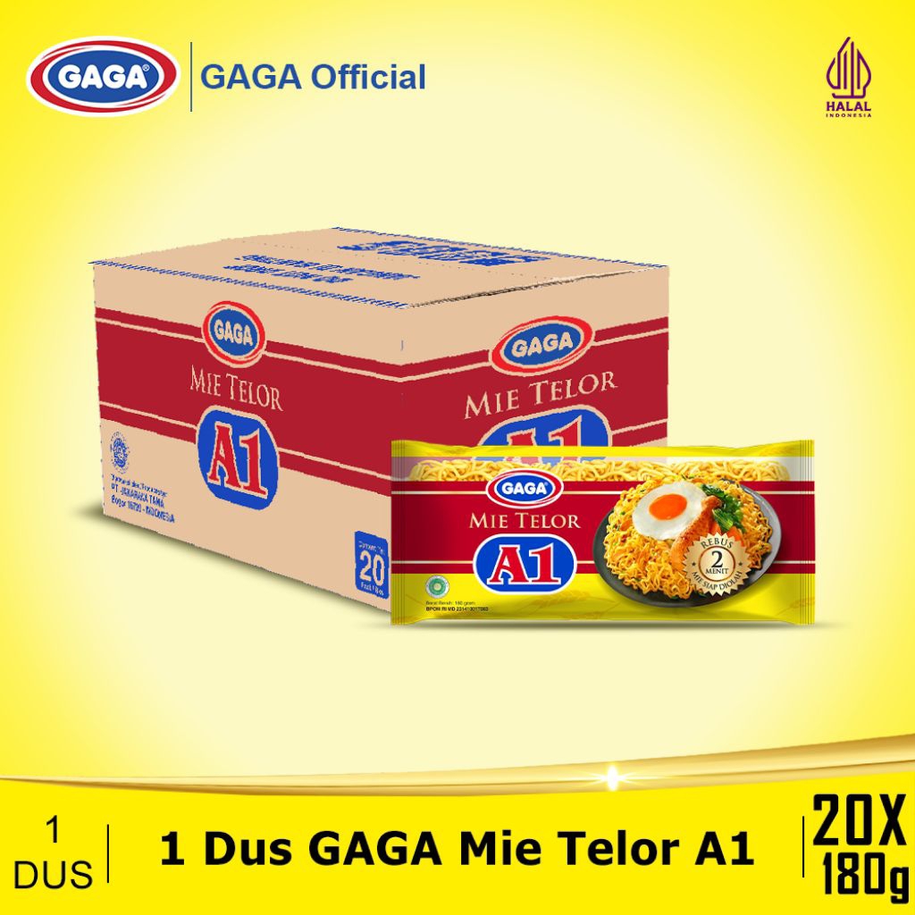

GAGA MIE TELOR A1 / 1 DUS ISI 20PCS