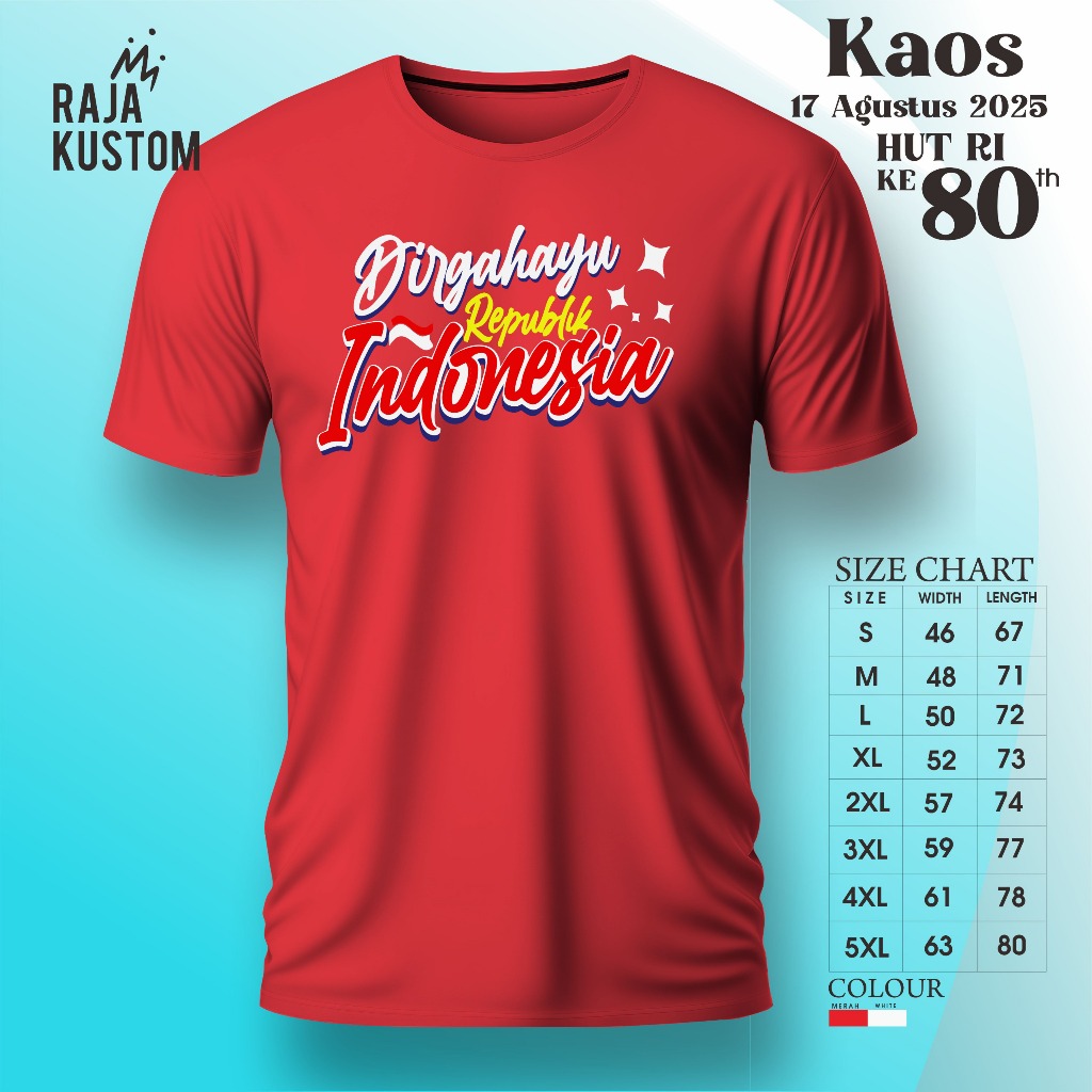 Kaos 17 Agustusan Pria Merah Putih 2025 Seragam Panitia 17 Agustus 2025 Kaos 17 Agustus 2025 Pria Wa