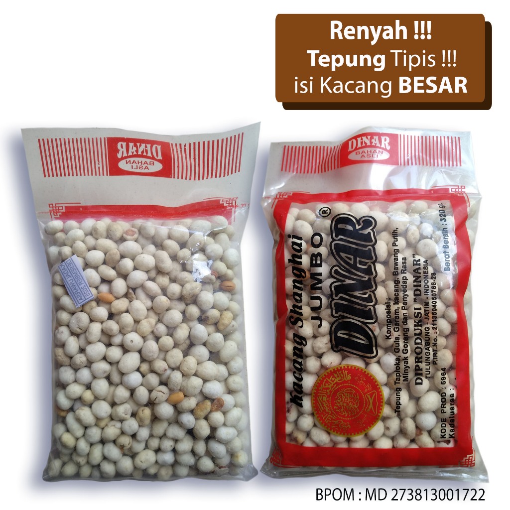 

Jajanan Camilan TERLARIS jajanan santai renyah tepung tipis isi kacang besar cocok buat teman santai rekreasi kamping bersama pacar maupun keluarga ~ Kacang shanghai Dinar 350g