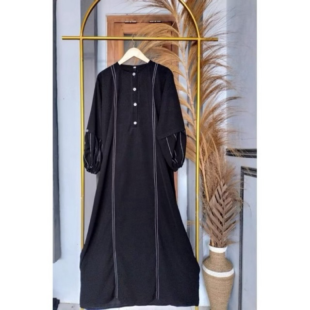abaya hitam gamis jubah syari adiba wanita muslimah saudi turkey dubai..simpel dan mewah