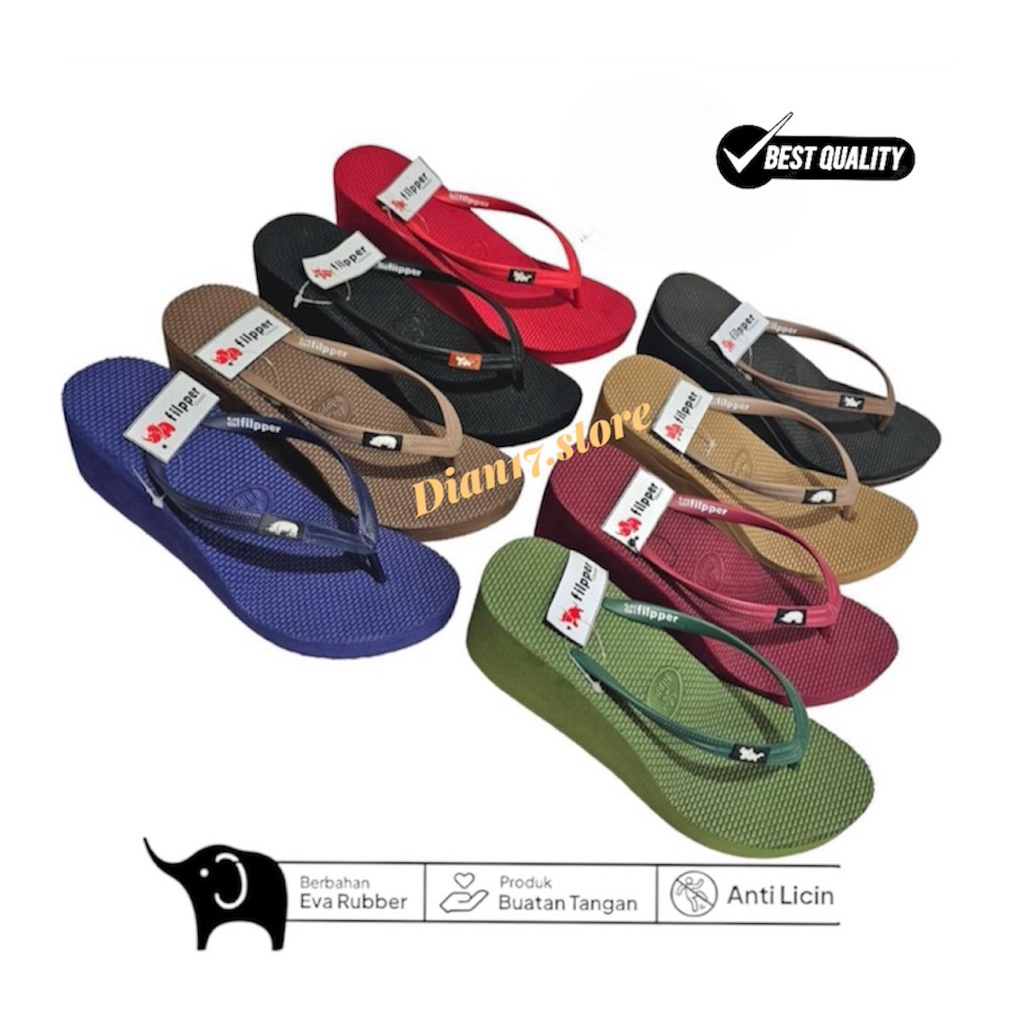 SANDAL WEDGES  PEREMPUAN FLIPPER FULL COLOUR HAK 5 CM SIZE 36-40, SANDAL  WEDGES WANITA KEKINIAN