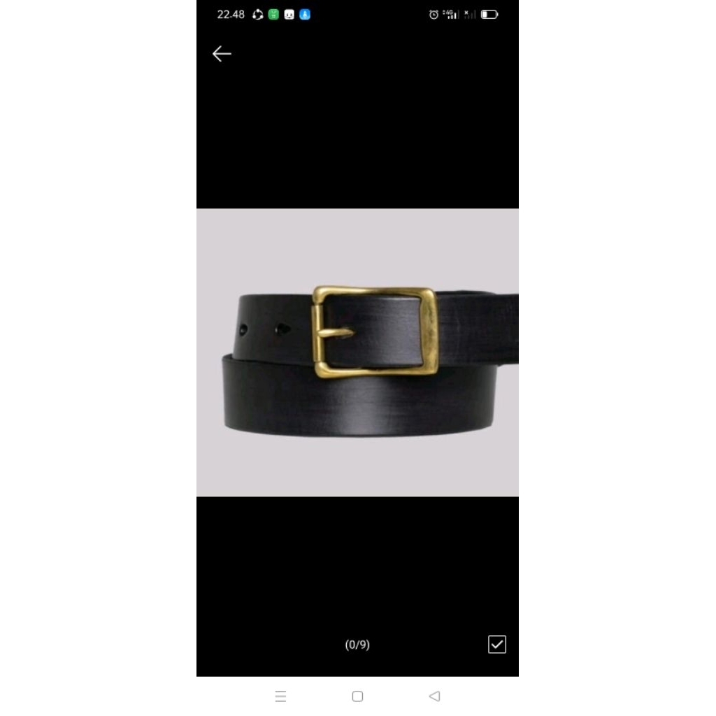 gesper kulit asli kepala kuningan