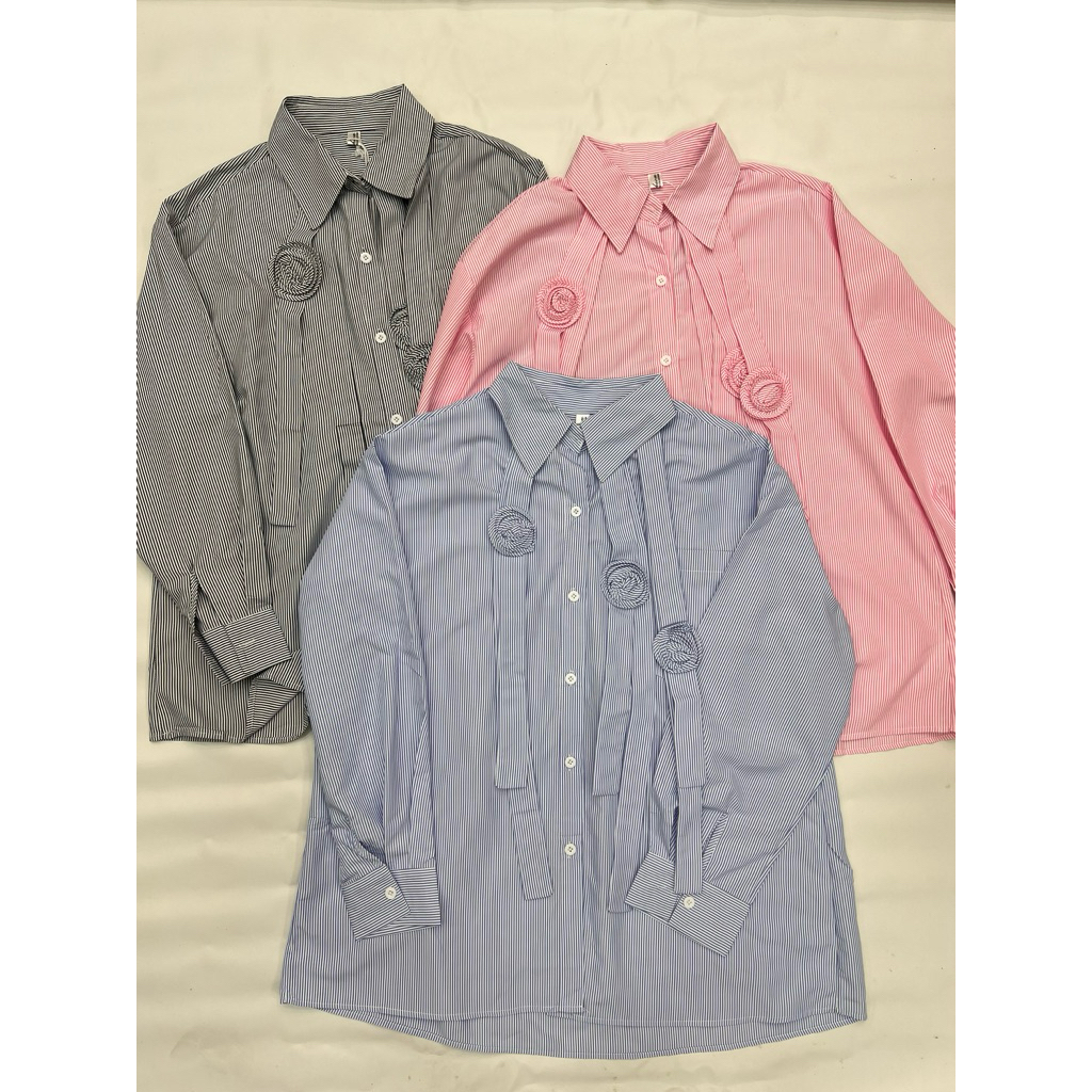 Kemeja Salur Wanita Import