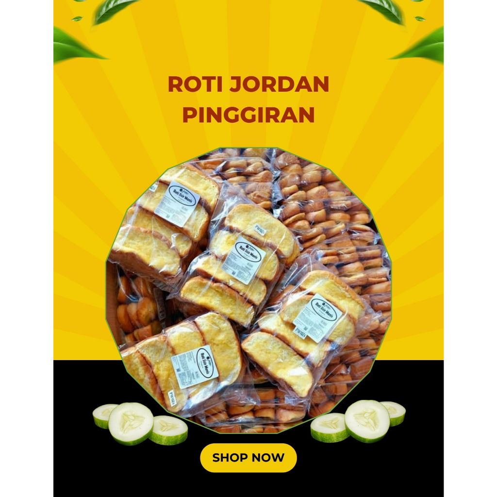 

ROTI SISIR JORDAN PINGGIRAN 150gr 10-12 SLICE QTY 5 - 10 PACK.