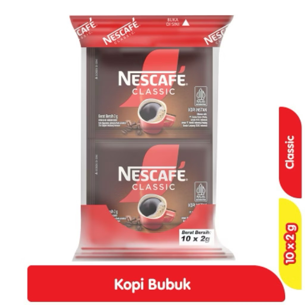 

Nescafe Classic Kopi Sachet 2gr isi 10pcs
