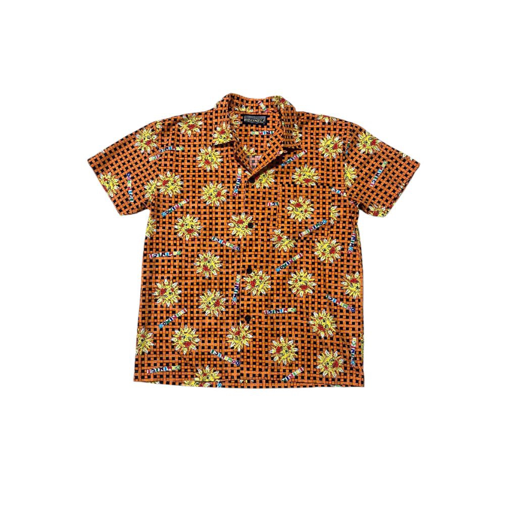 Kemeja dominici sun flower pattern loop collar vintage japanese brand boxy