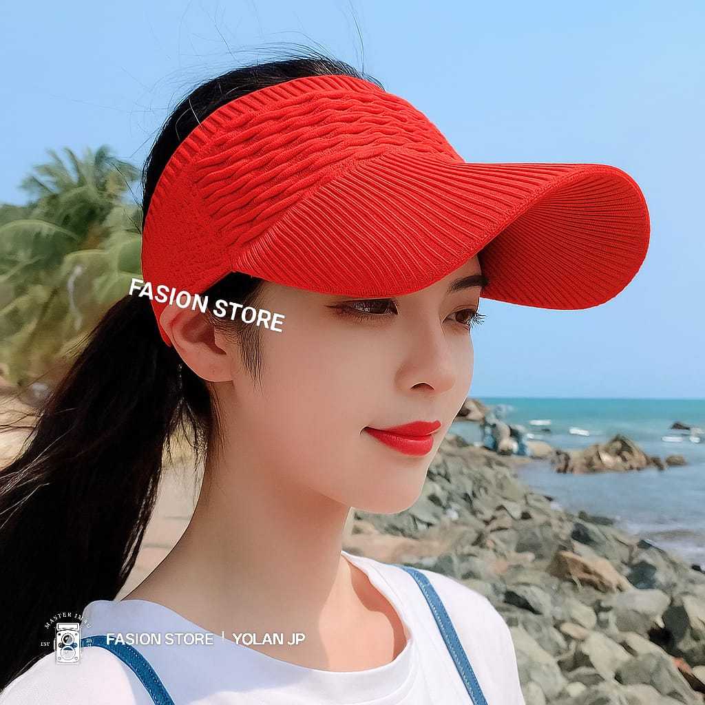 Topi kemerdekaan dirgahayu RI Wanita topi senam golf rajut polos bahan adem