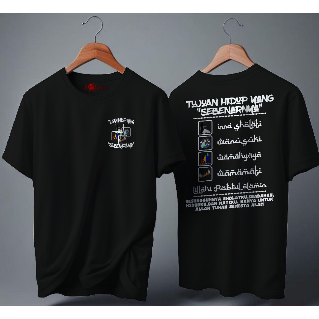KAOS DAKWAH ISLAMI-KAOS TUJUAN HIDUP SEBENARNYA- KAOS KATA2 VIRAL- KAOS DISTRO COMBED 24S SIZE S SAM
