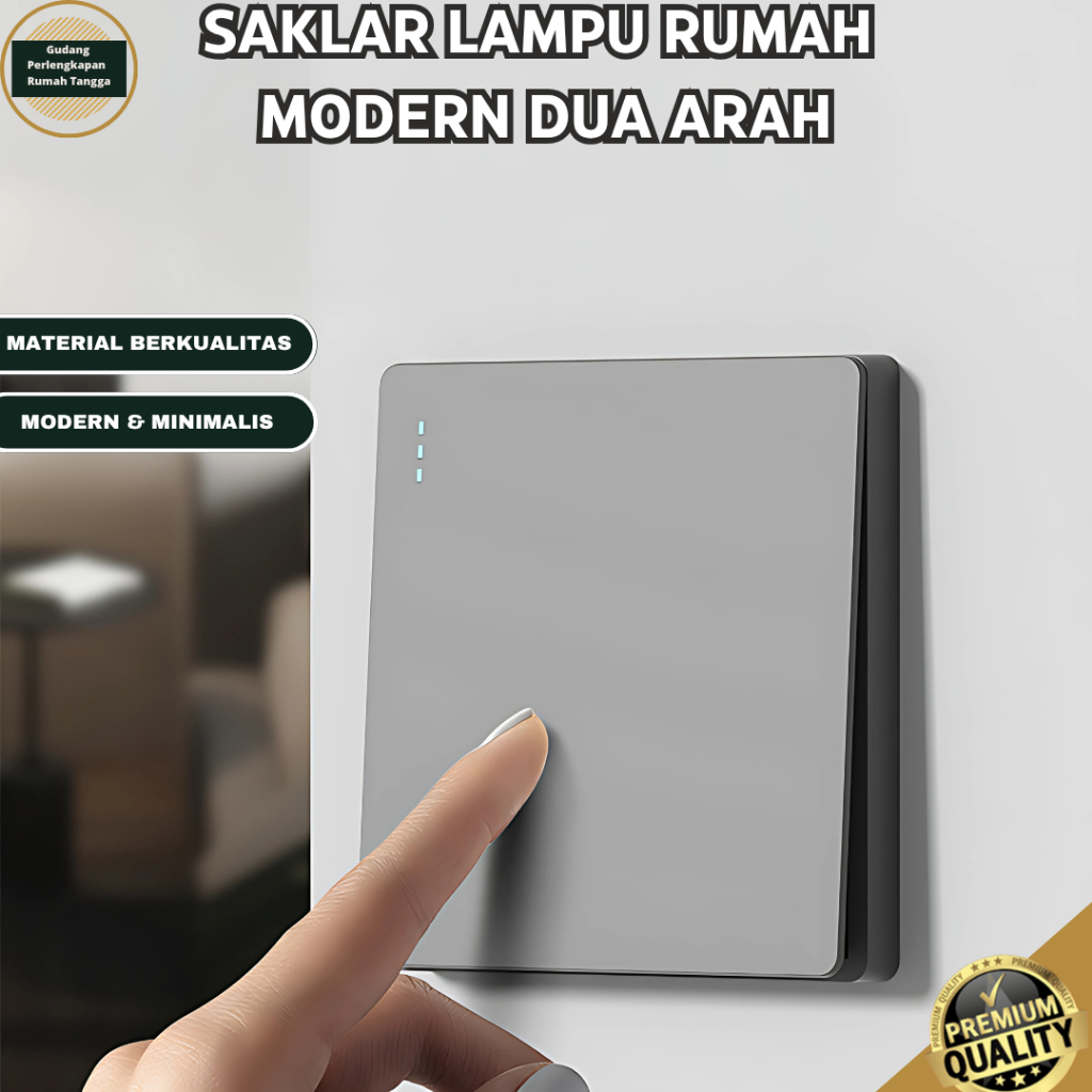 Saklar Lampu Rumah Sakelar Dinding Dua Arah Minimalis Modern Frameless Luxury Panel