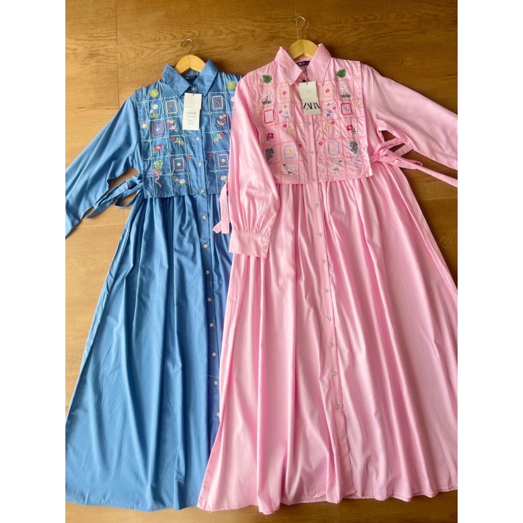 Dress bordir | dress cantik | dress rompi | gamis katun bordir | gamis bordir | gamis katun jepang
