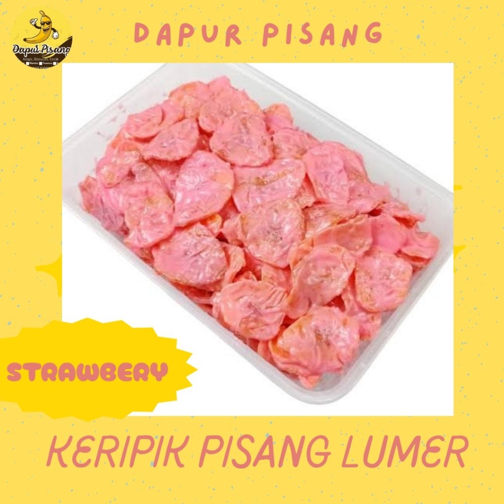 

KERIPIK PISANG STRAWBERRY LUMER By Dapur Pisang || 150gram cemilan