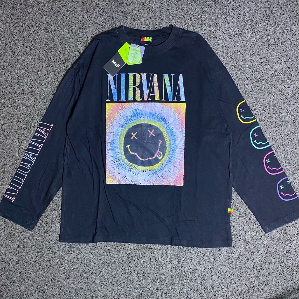 BAJU KAOS LENGAN PANJANG T-SHIRT LONG SLEEVE LONGSLEVE OVERSIZE MCF SUPPLY CO ORIGINAL WASHING NIRVA