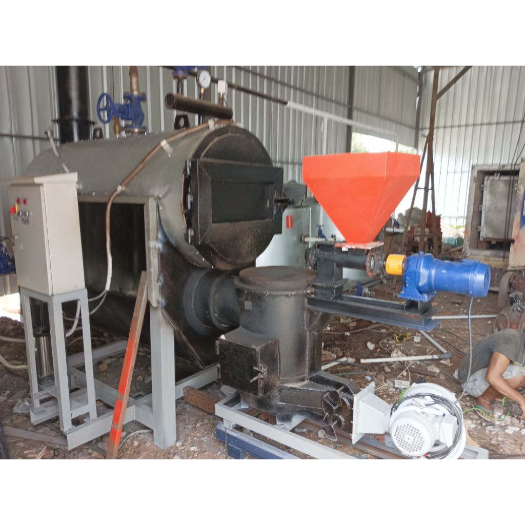 Boiler Uap kapasitas 500 kg/jam,bahan bakar biomassa(Wood Pellet,Cangkang Sawit,Wood Chip,dll)