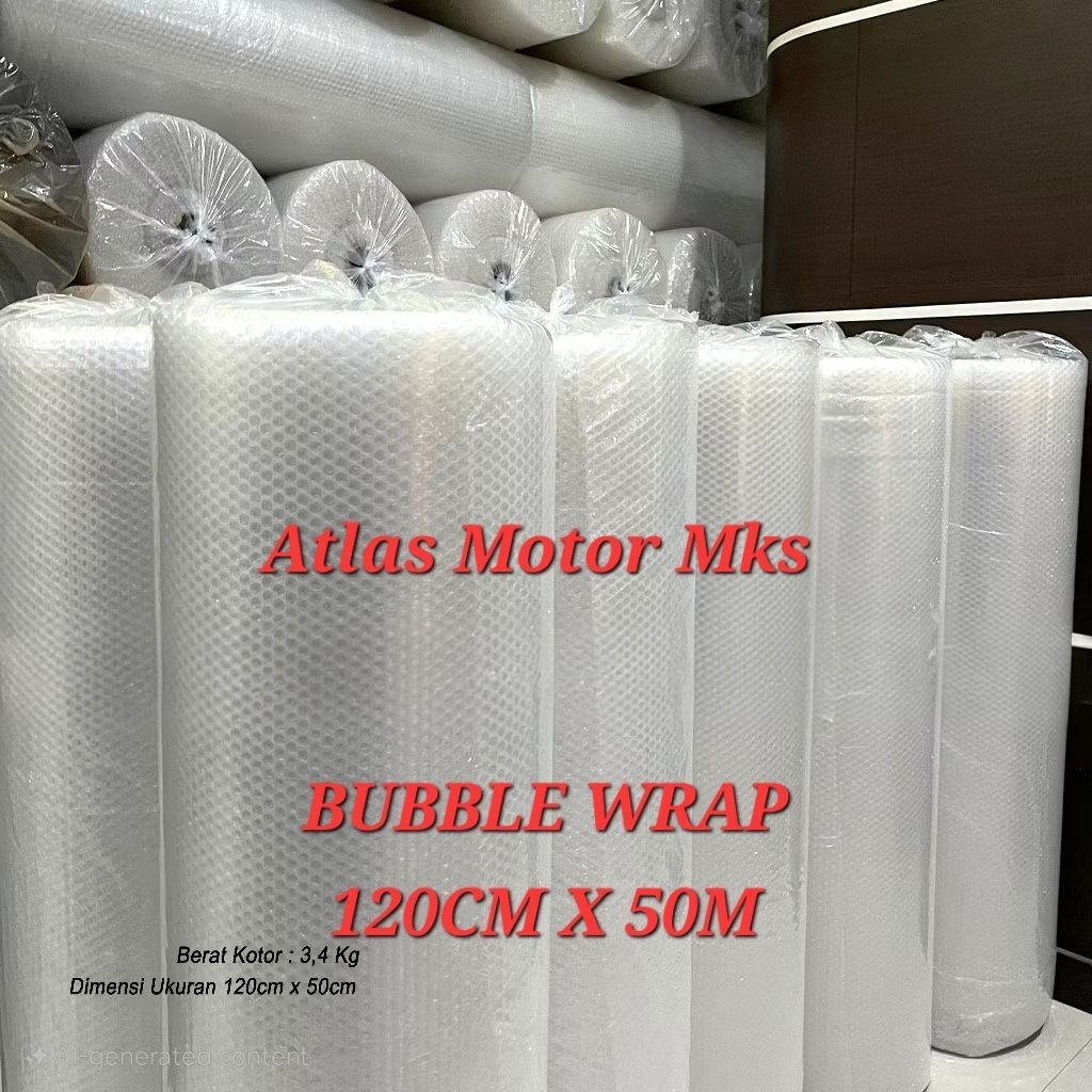 

[1ROLL] BUBBLE WRAP BESAR BENING / BUBBLE PACKING / BUBBLE WRAP MAKASSAR UKURAN 120CM X 50METER - BUBBLE ROL 120CM X 50M
