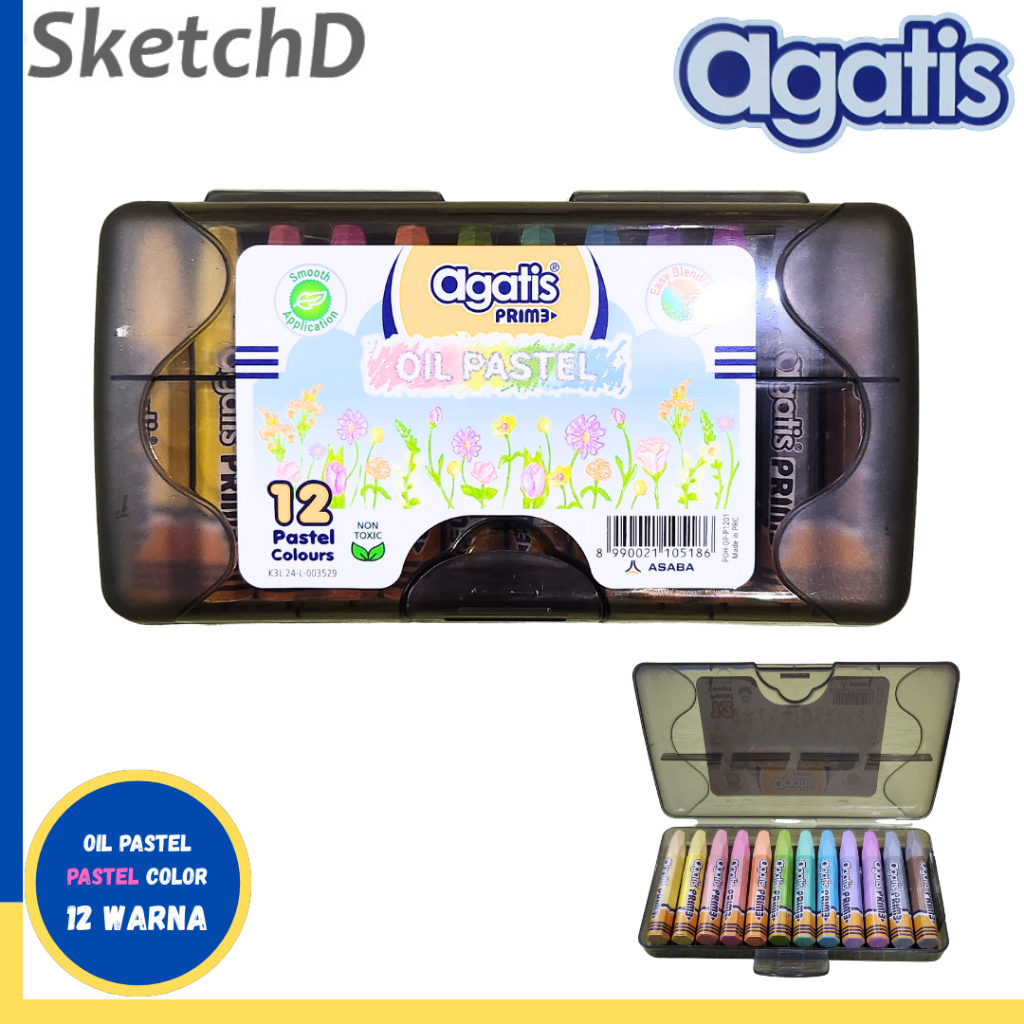 

Krayon Oil Pastel 12 Warna Pastel Agatis Crayon Wax Colour
