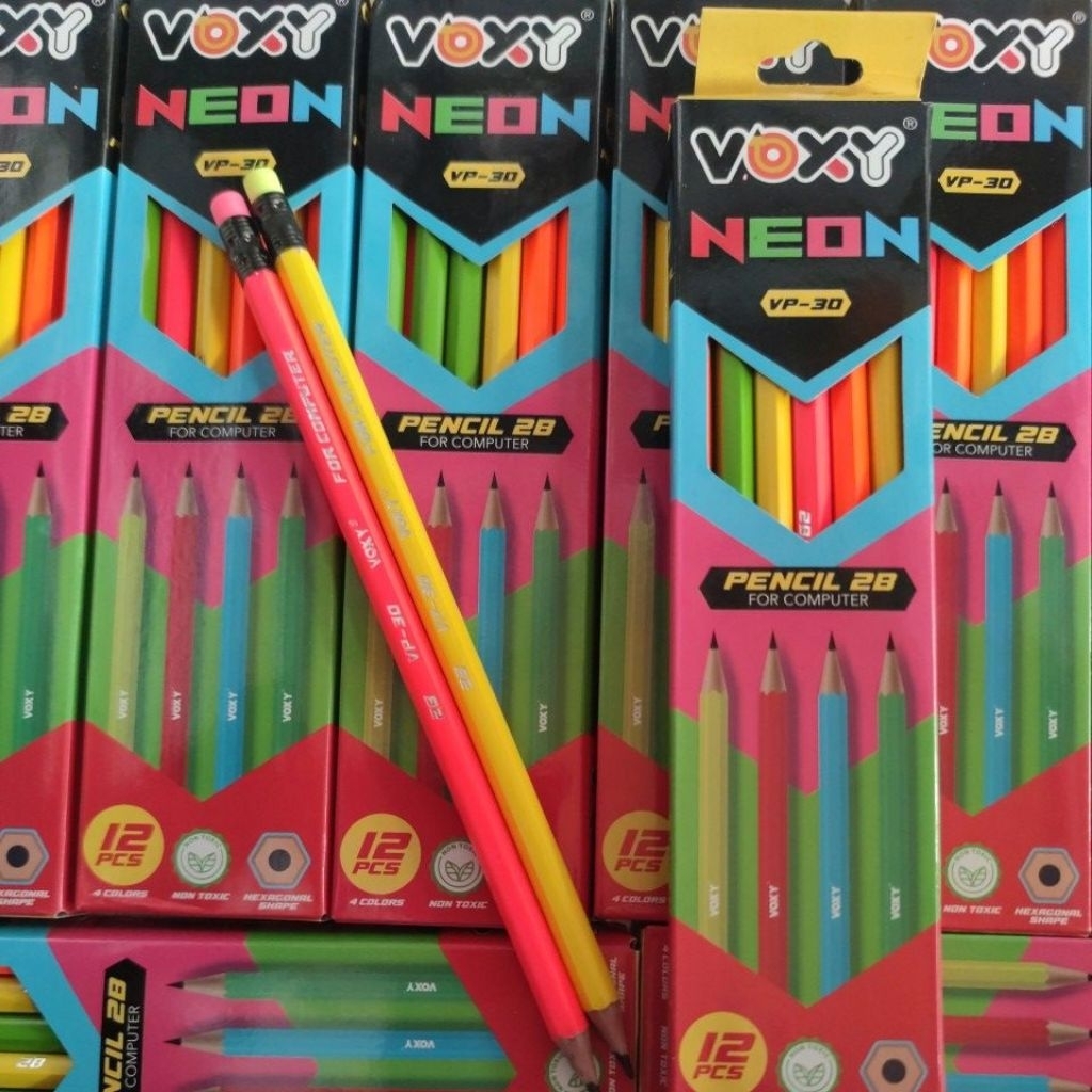

Pencil 2B VOXY NEON VP-30 / Pensil Penghapus 2B VOXY NEON VP-30 Kualitas Superior Harga per 1 pack isi 12 pcs Harga Murah Grosir