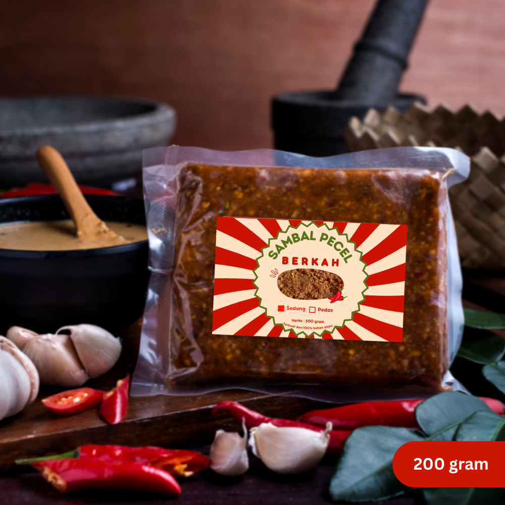 

Sambal Pecel 200gr – Kemasan Ekonomis, Level Sedang