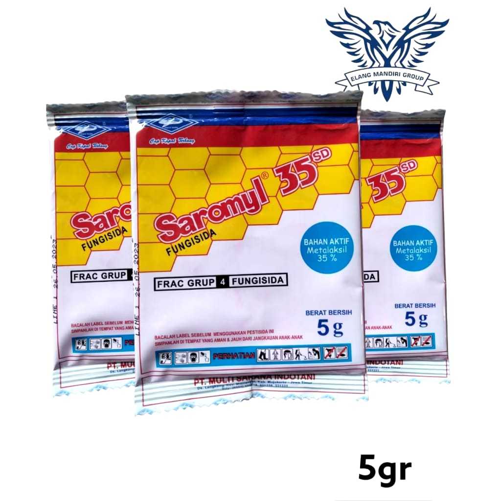 Saromyl 5gr Fungisida  Metalaksil Perlakuan Benih Pencegah Jamur Pada Tanaman Saromil Cap Kapal Terb