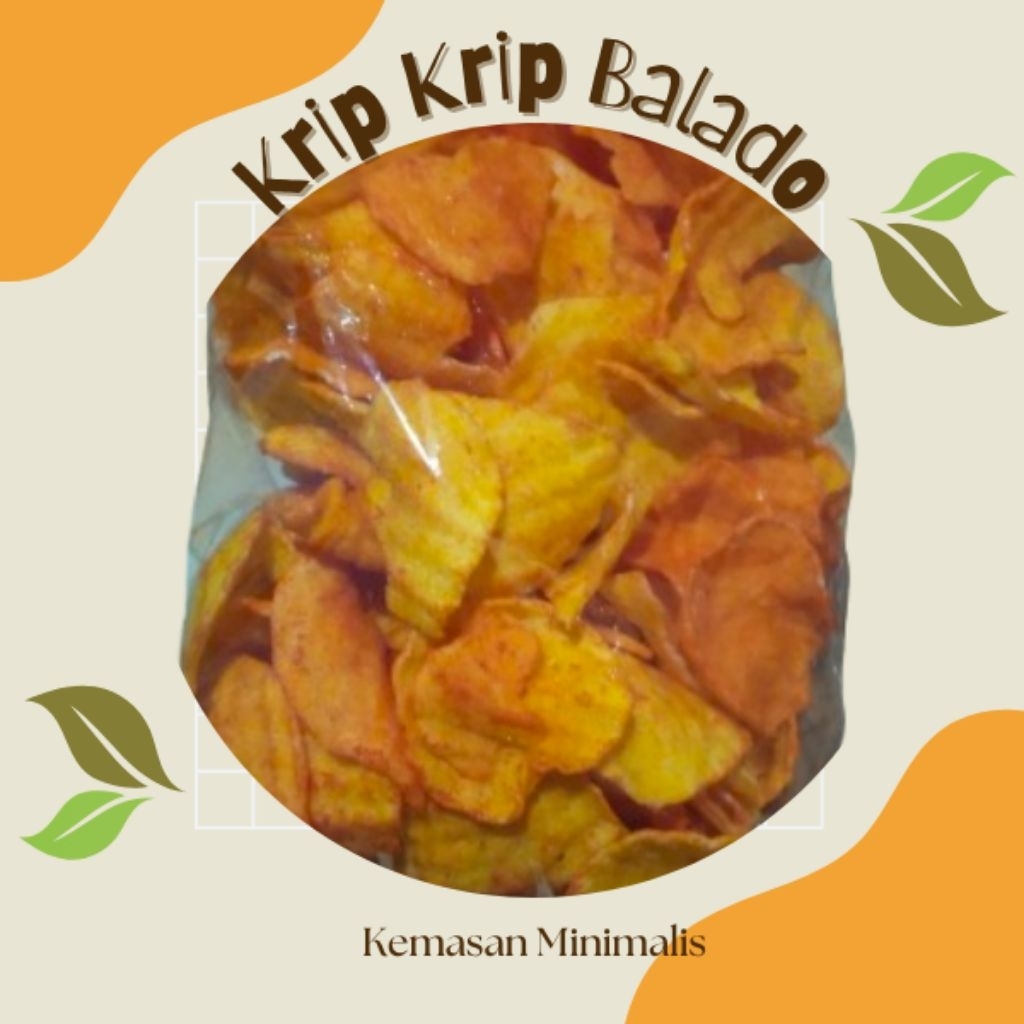 

Krip Krip balado rasa balado kemasan minimalis
