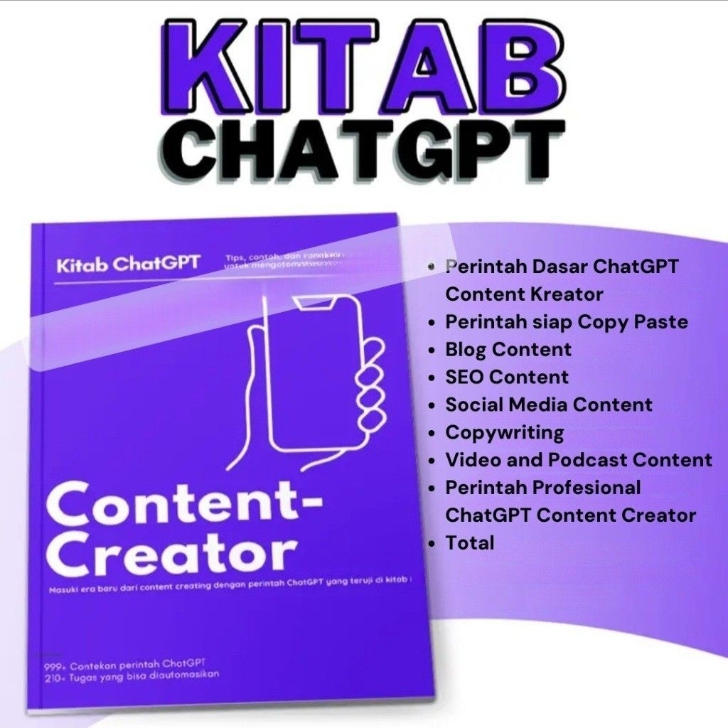 Kitab ChatGpt - Conten Creator I Panduan Lengkap ChatGpt