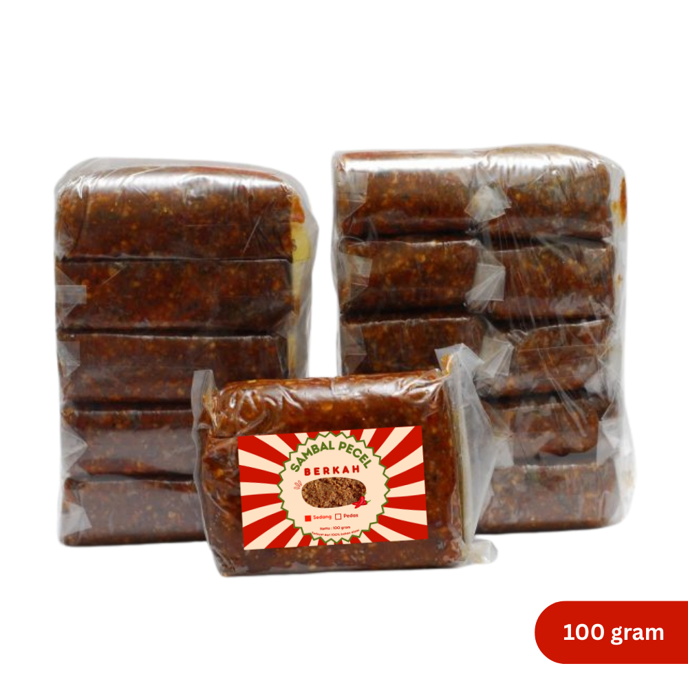 

Sambal Pecel 100gr @5pcs – Kemasan Ekonomis, Level Sedang