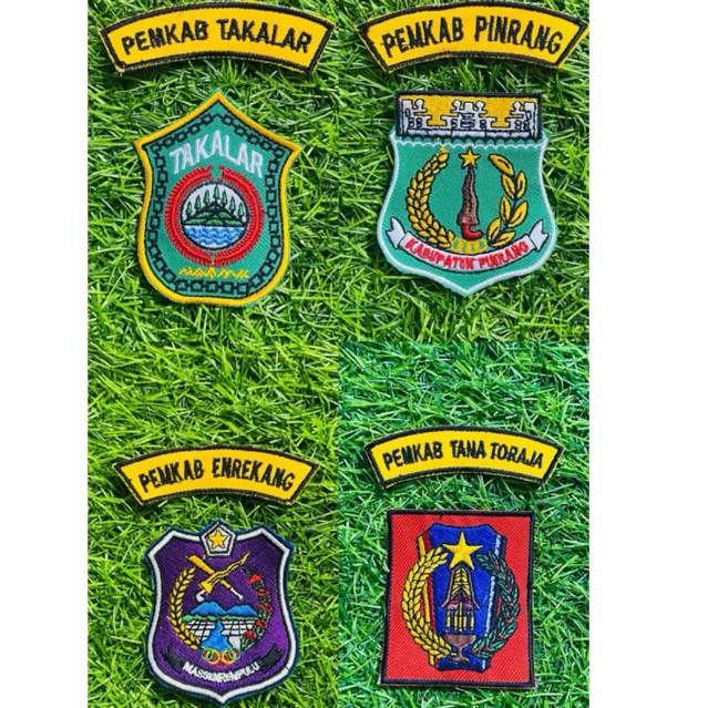 LOGO BORDIR PEMERINTAH KABUPATEN / PEMKAB TAKALAR / PEMKAB PINRANG / PEMKAB TANA TORAJA / PEMKAB ENR