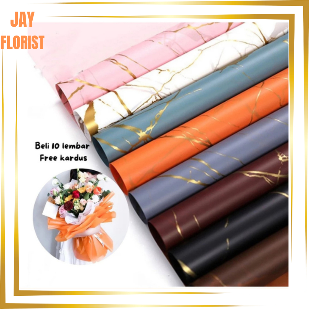

KB20 Kertas Bunga Buket Aesthetic Marble Gold Wrapping Paper for Bouquet