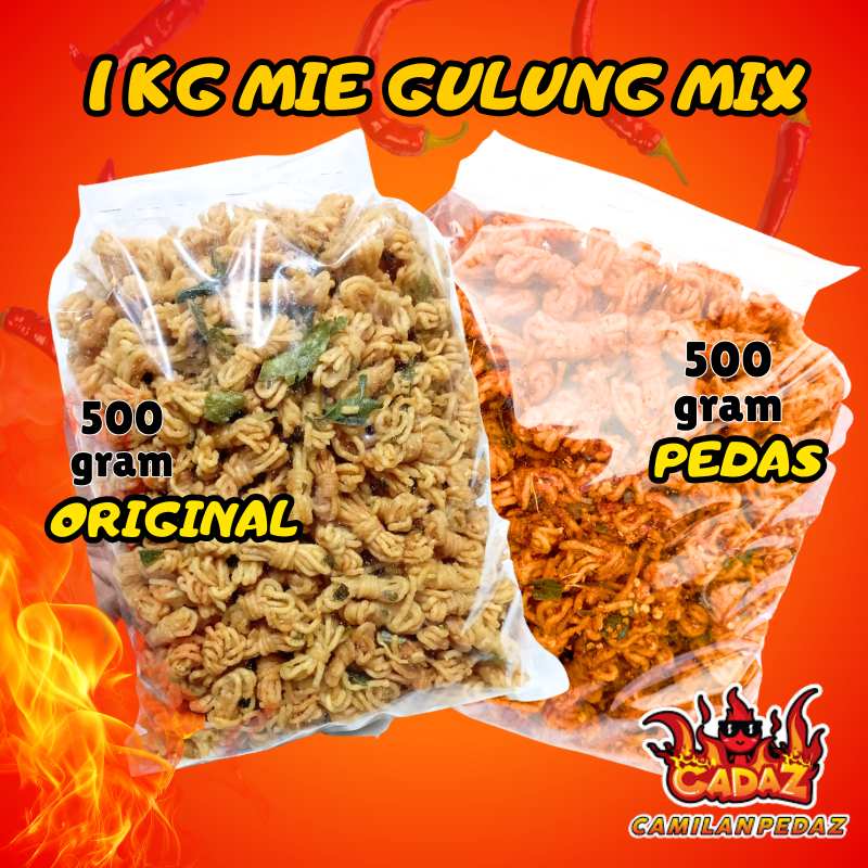 

Paket mie gulung pedas daun jeruk viral 1 kg mix rasa