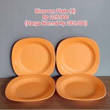 blossom plate orange PROMO luncheon plates 20x20cm ORI Tupperware Malay