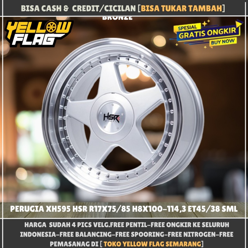 Velg Mobil Hsr Perugia R17 Palang Bintang Ring 17 Baut 4 Untuk Avanza Livina Mobilio Avega Mazda2