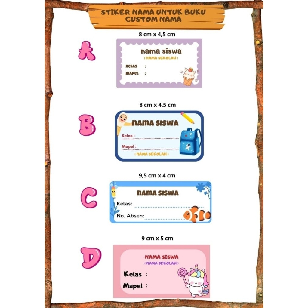 

PROMO Label Nama Custom | Stiker Nama Buku Tulis/Sekolah