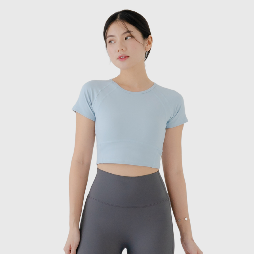 LACENSPORT - Helen's Secret Sport Crop Top Kaos Baju Olahraga Gym Yoga Wanita