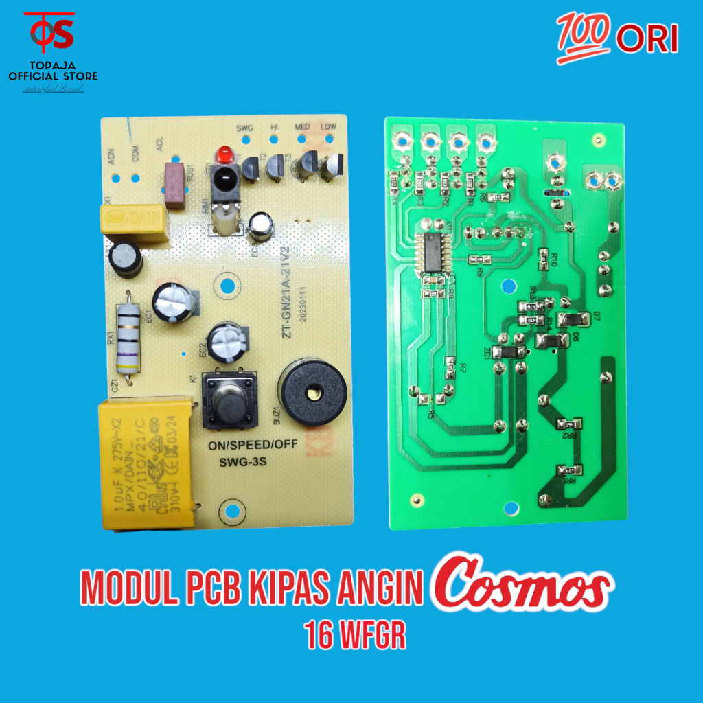 Modul PCB Kipas Angin COSMOS Dinding 16 WFGR  Original - PCB Kipas Cosmos Dinding