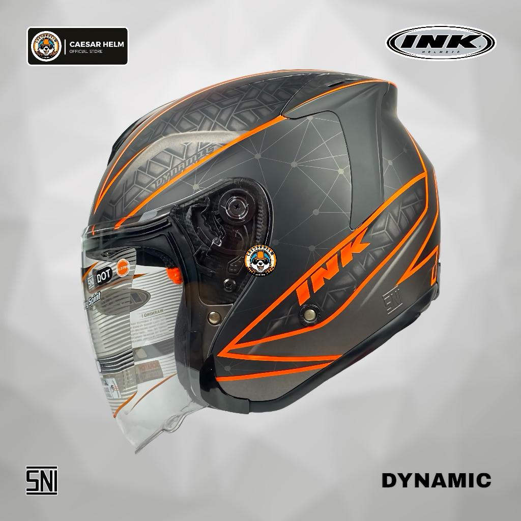 INK Dynamic #2 - Gunmetal Doff/Orange Fluo - Helm Half Face