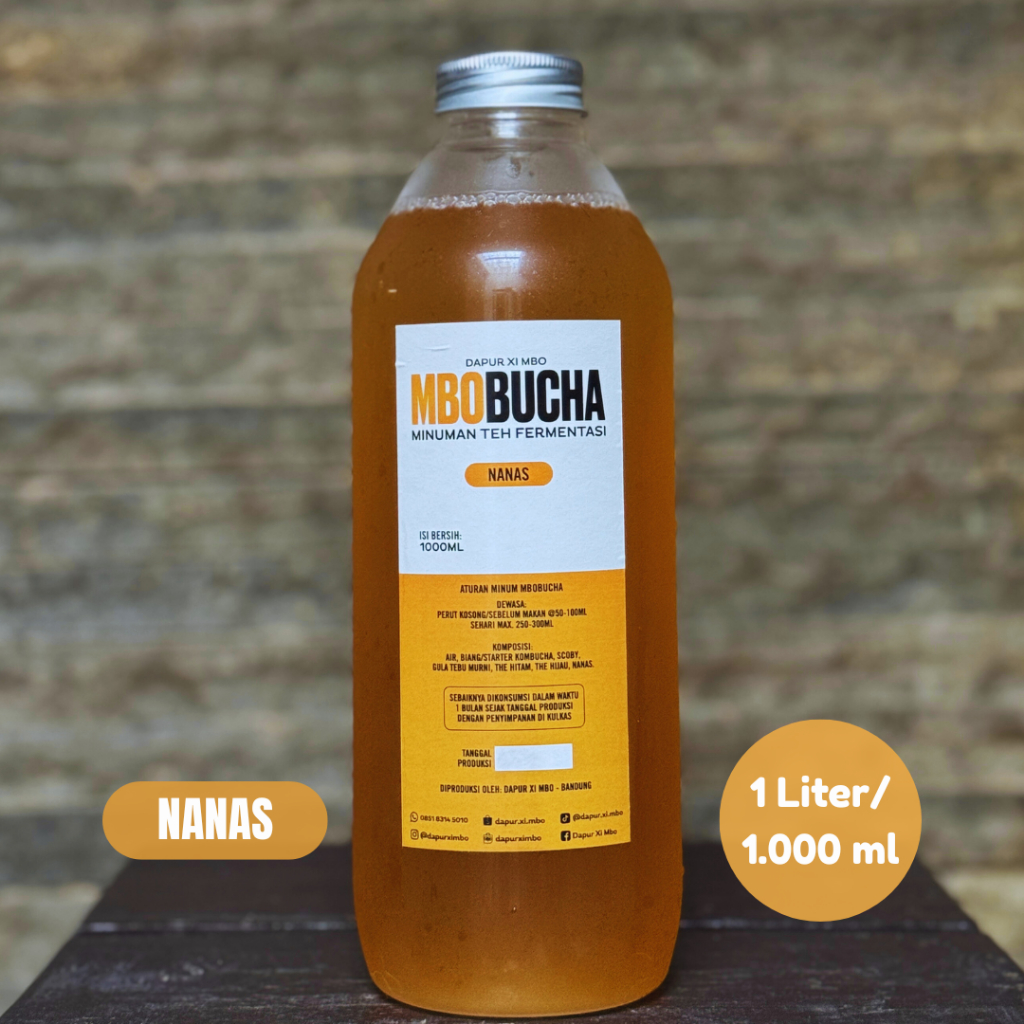 

Kombuca Nanas Mbobucha 1 Liter/1.000 ml by Dapur Xi Mbo