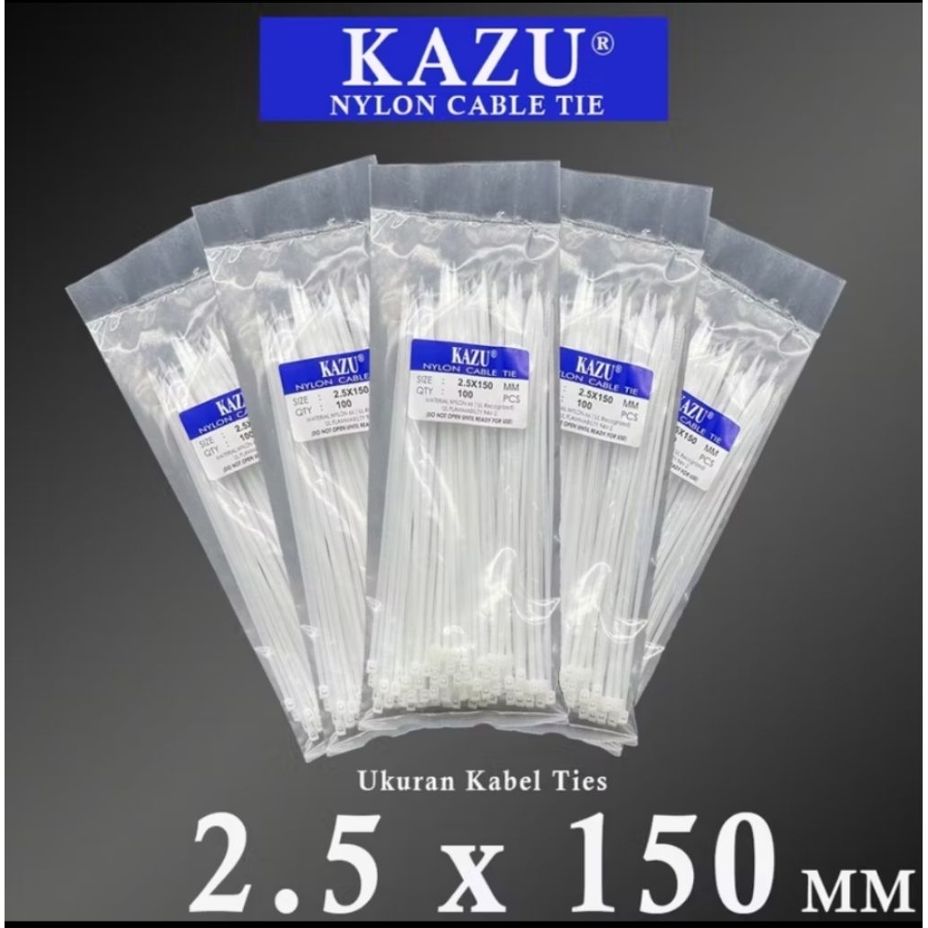 

Kabel Ties 150mm Isi 100pcs Cable Ties 15cm 2.5 x 150 2,5 x 150 Putih