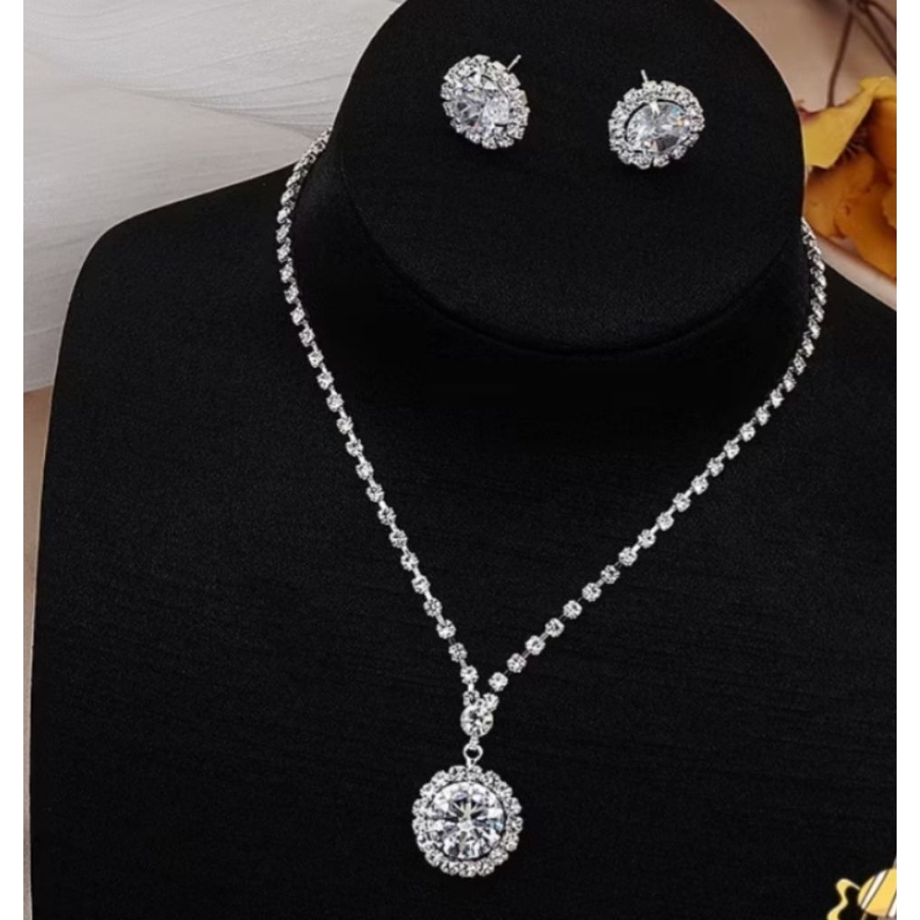 Set kalung+anting pengantin zircon