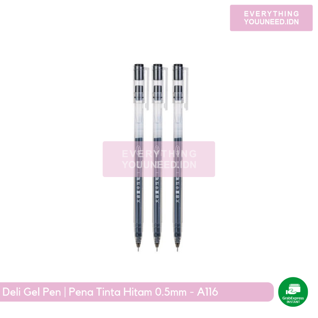 

Deli Gel Pen | Pena Tinta Hitam 0.5mm - A116