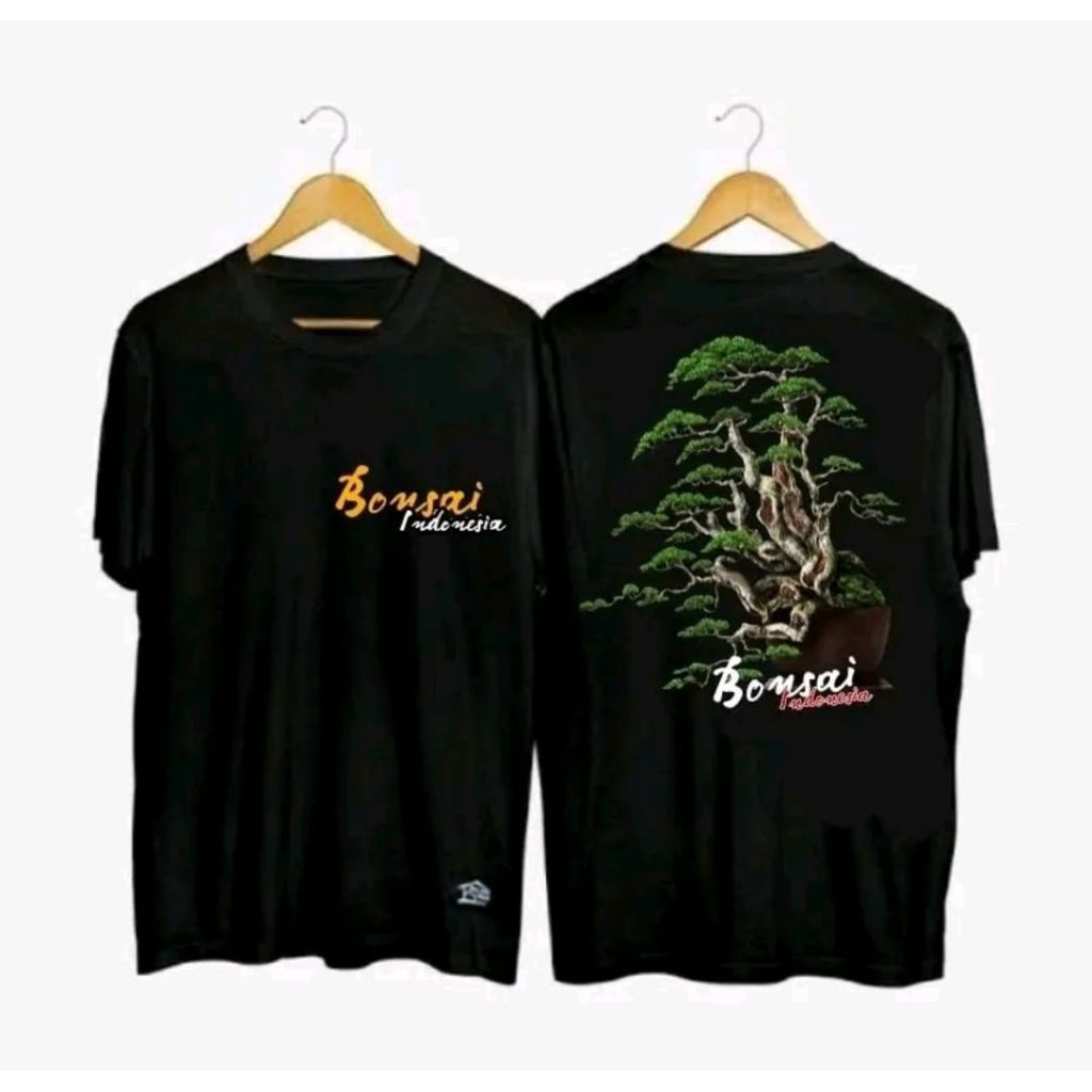 KAOS SABLON-BONSAI INDONESIA-DESAIN GAMBAR BINSAI KEREN&KAOS KATA-UNISEX
