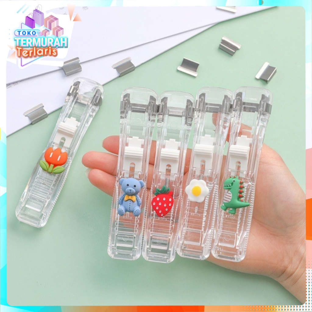 

TTT Kliper Penjepit Kertas Stapler Dorong Paper Clips Poratble Stainless Steel Staples Otomatis TTT
