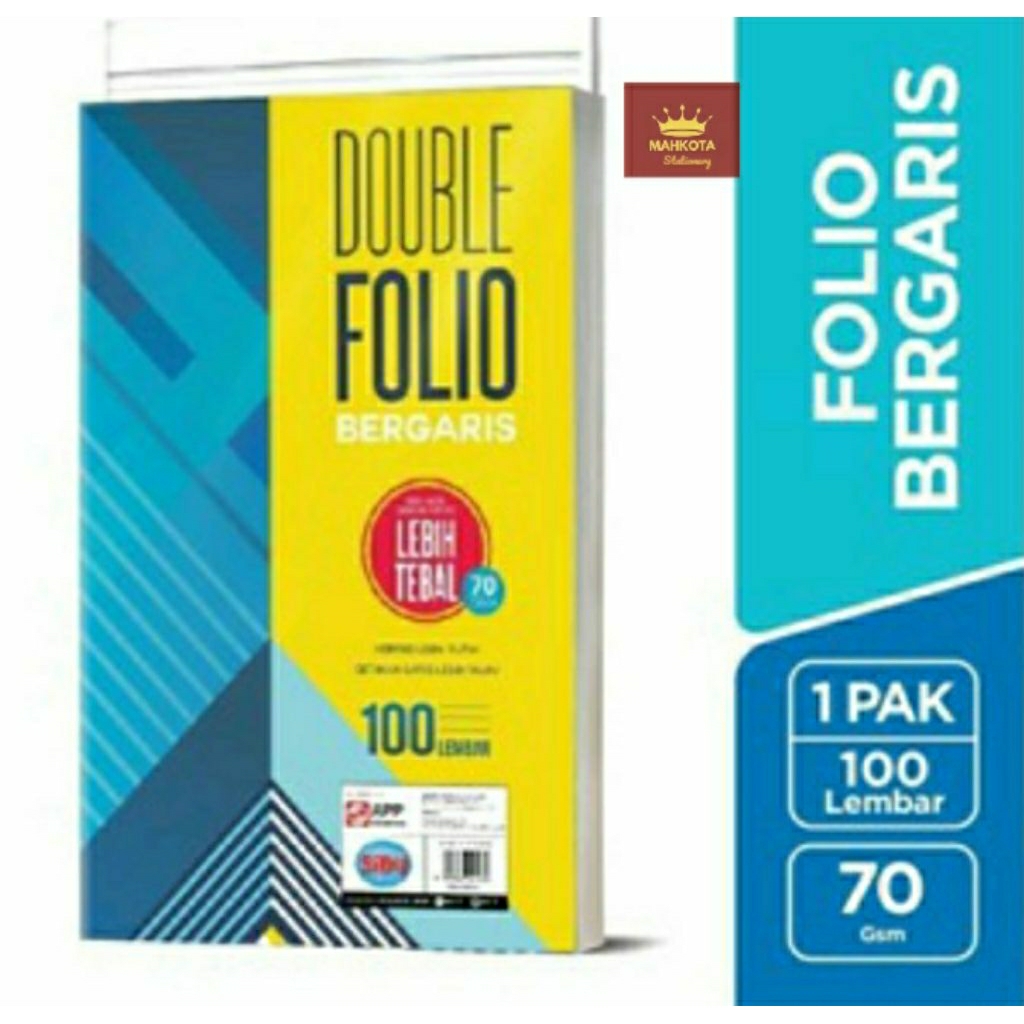 

Kertas Doble Folio/Sidu Kertas Doble Folio Bergaris Isi 100 Lembar