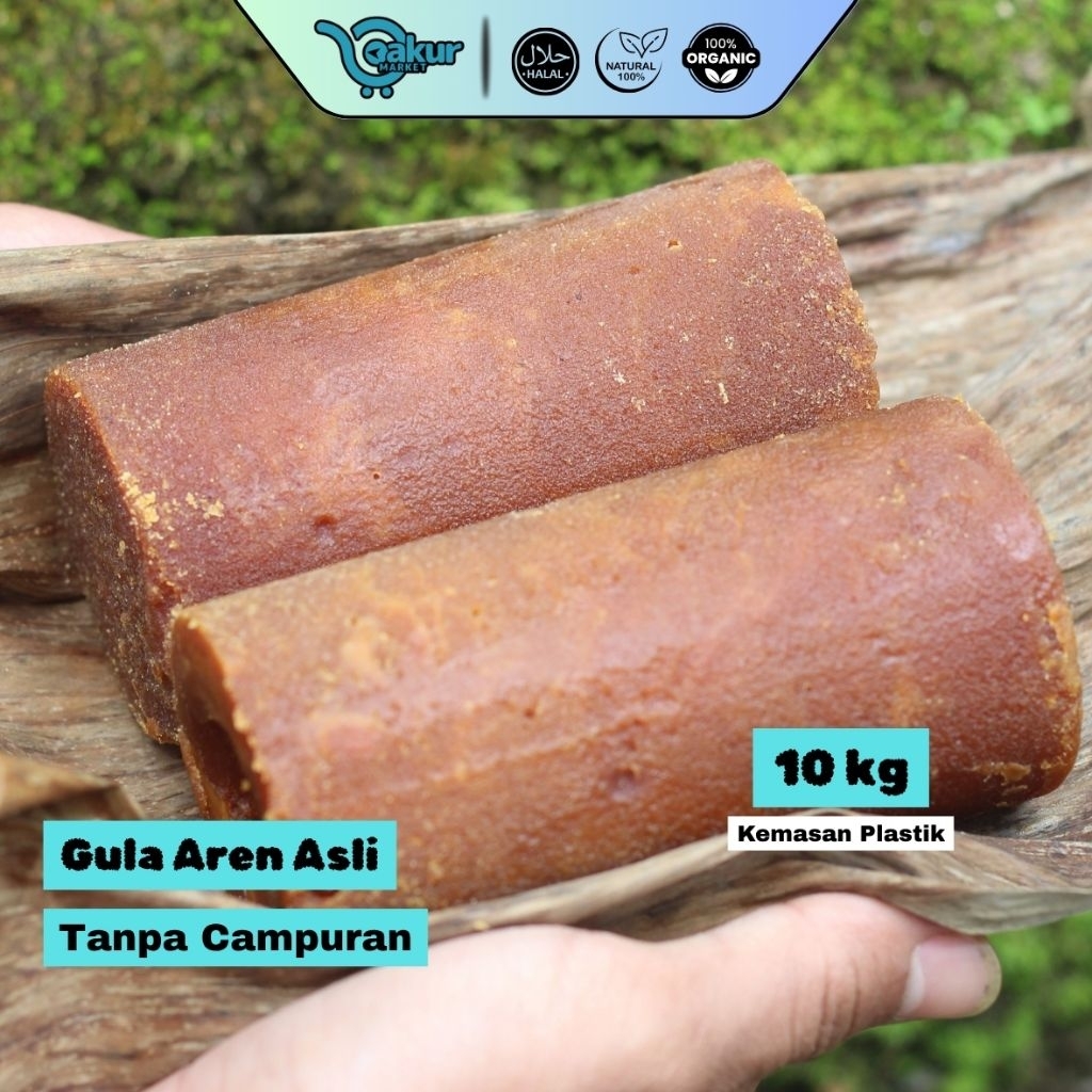 

[10 Kg] Gula Aren Alami Nira Kawung Murni Tanpa Campuran Satu Kali Olahan Petani Desa BUNGKUS PLASTIK