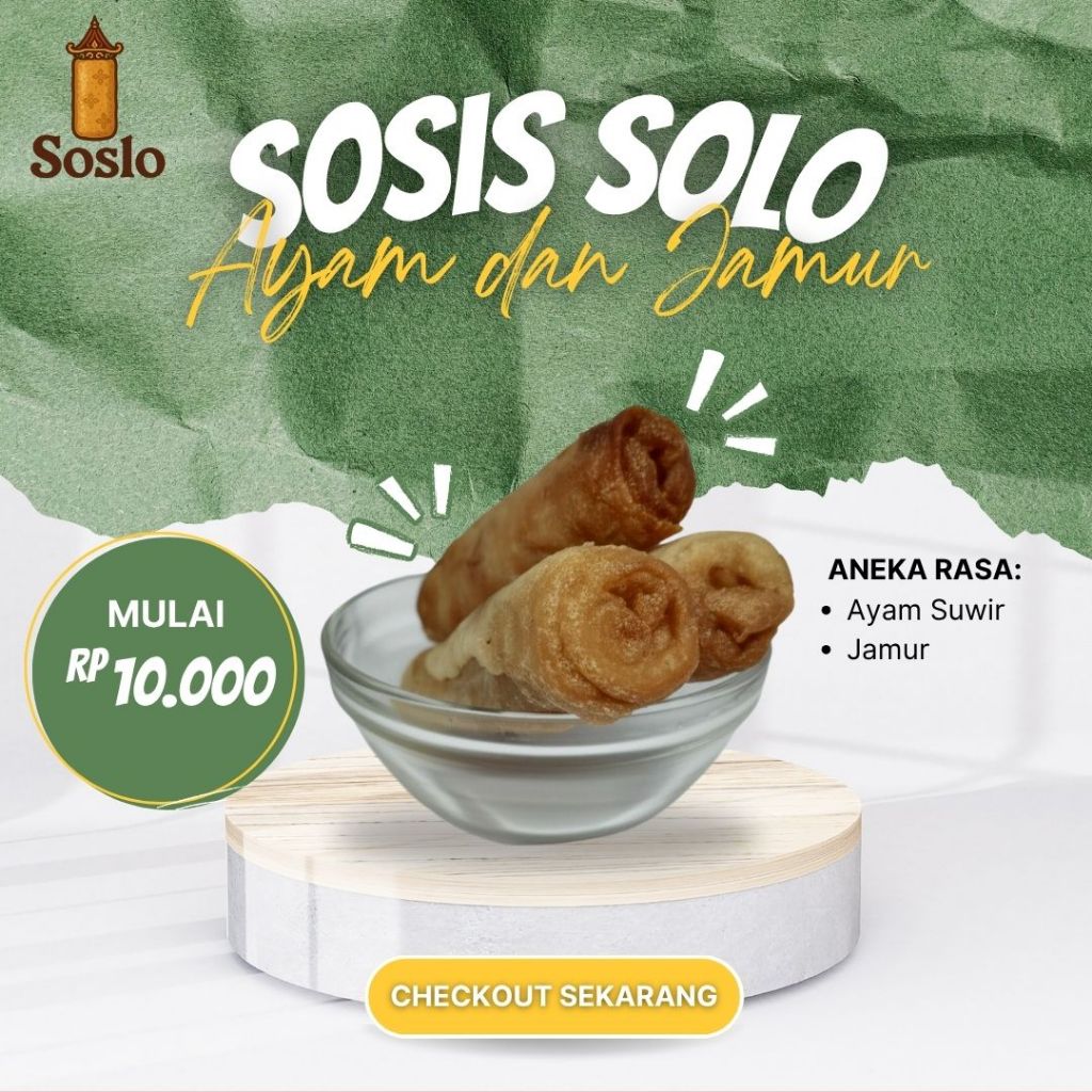 

Sosis Solo Isian Ayam Jamur Homemade 3, 5 dan 10 pcs
