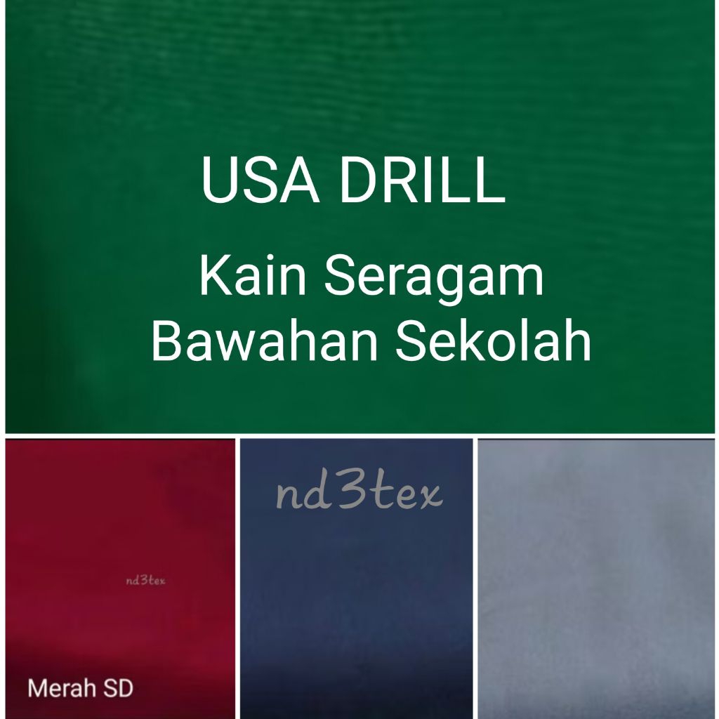 Kain USA Drill / American Drill / Kain Seragam Bawahan Sekolah Meteran