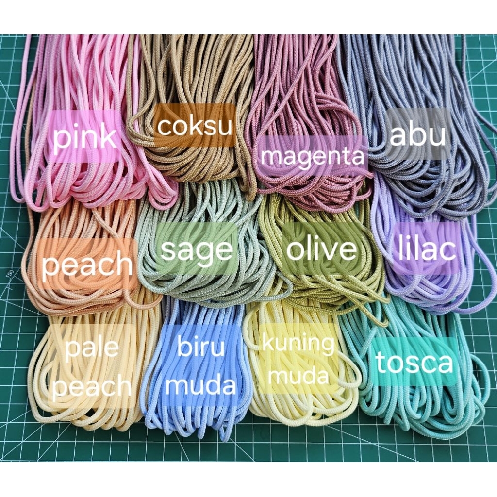 

+-3 meter tali prusik paracord ukuran 3mm-4mm
