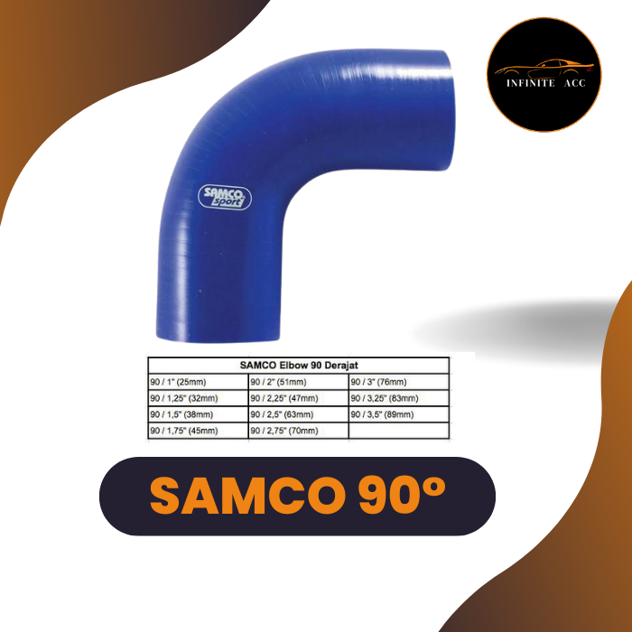 Samco Hose Reducer 90 Derajat Elbow Straight Selang Biru Radiator Oil Cooler Intercooler Mobil Intak