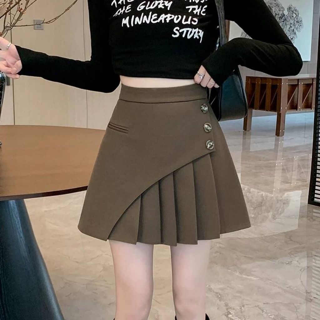 BAWAHAN ROK CELANA HALF REMPEL KATUN IMPORT