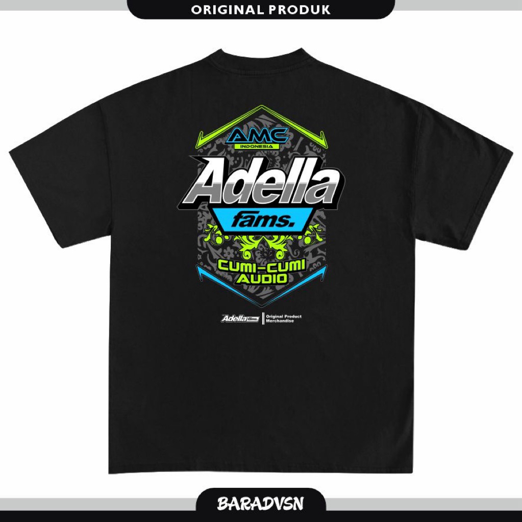Kaos Adella Fams Kaos Om Adella AMC Cumi Cumi Audio Katun 24s Premium Terbaik [Free Stiker]