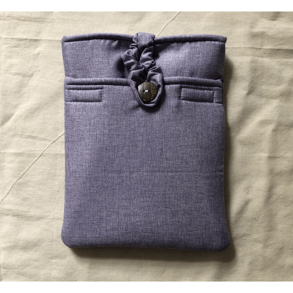

[By Cloudsleeves] Booksleeve Oxford Lavender / Tas Buku / Sarung Buku / Book sleeve with Front pocket