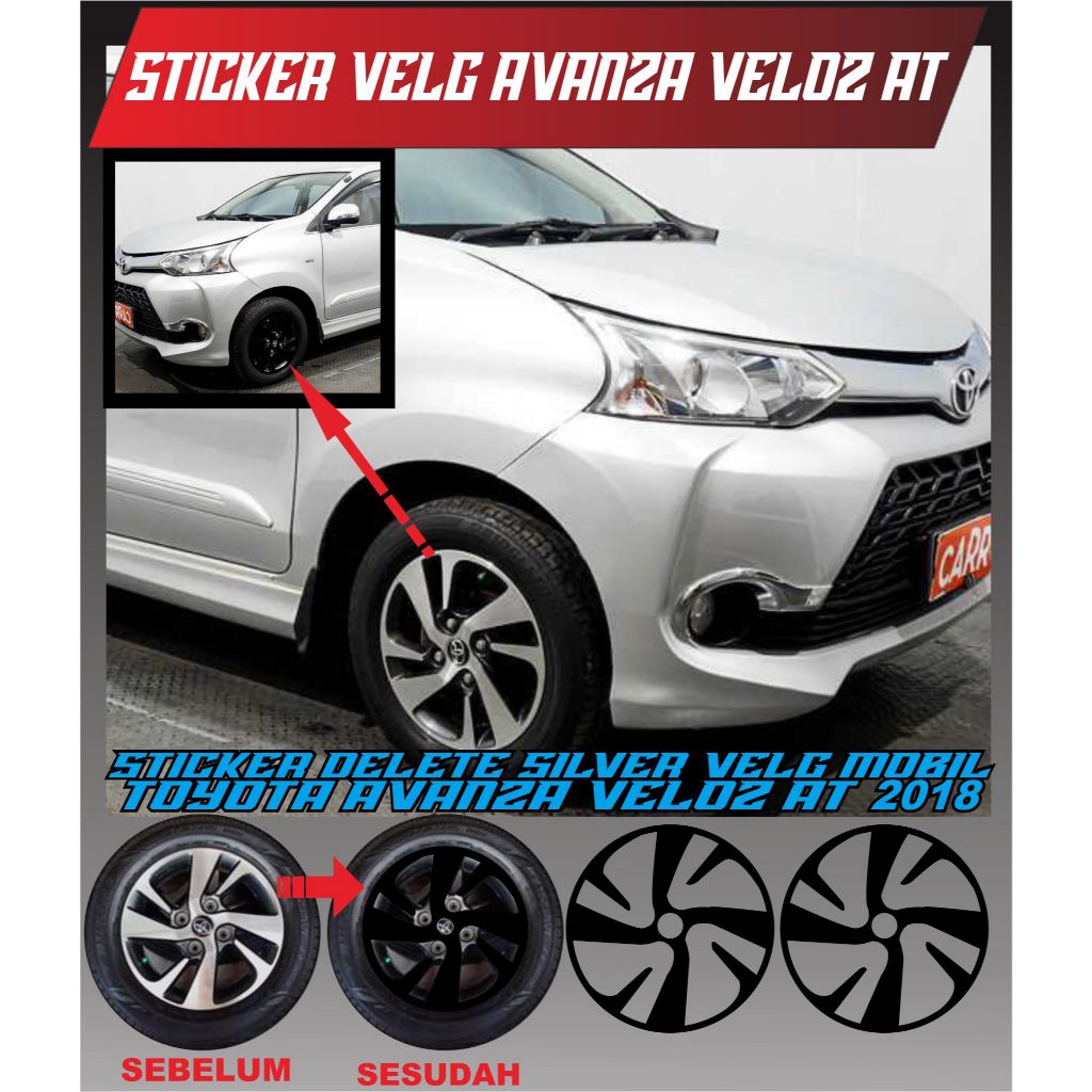 STICKER VELG MOBIL/ DELETE SILVER VELG/ STICKER VELG AVANZA VELOZ AT 2018